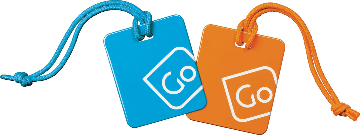 Go Travel Luggage Tags Twin Pack (Blue/Orange)