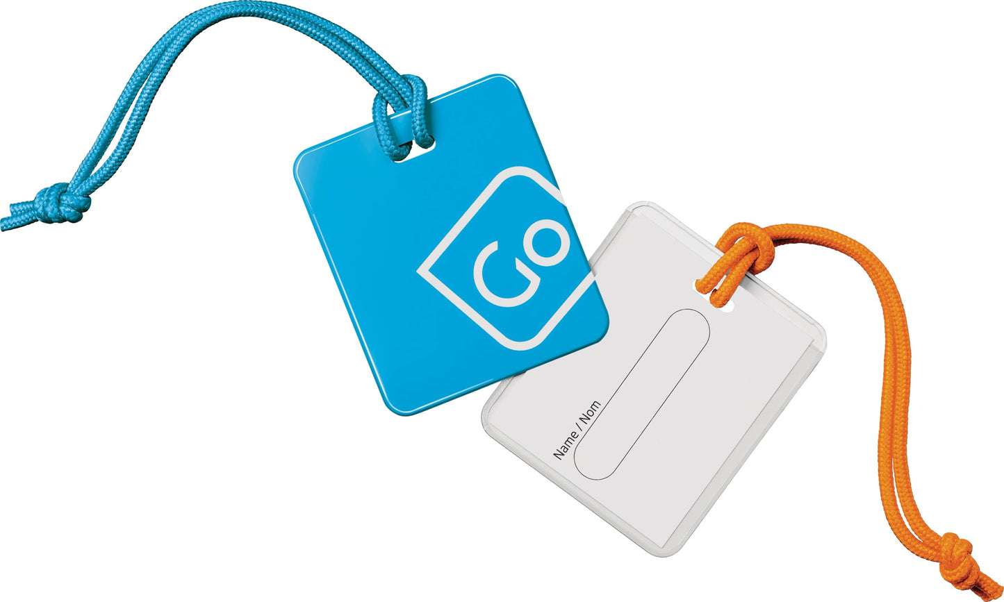 Go Travel Luggage Tags Twin Pack (Blue/Orange)