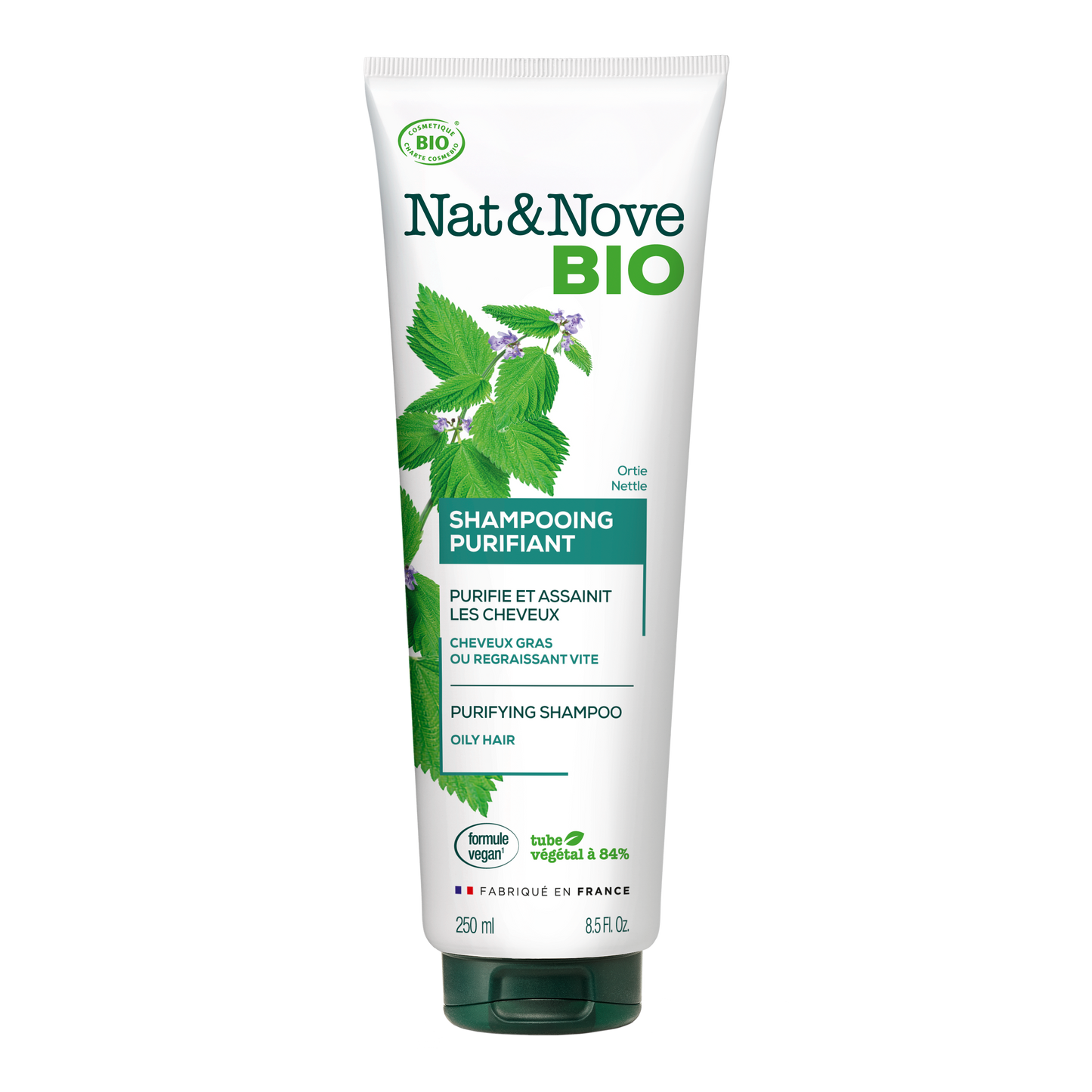 Nat & Nove Bio - Purifying Shampoo with Nettle - Σαμπουάν για βαθύ καθαρισμό με τσουκνίδα για λιπαρά μαλλιά