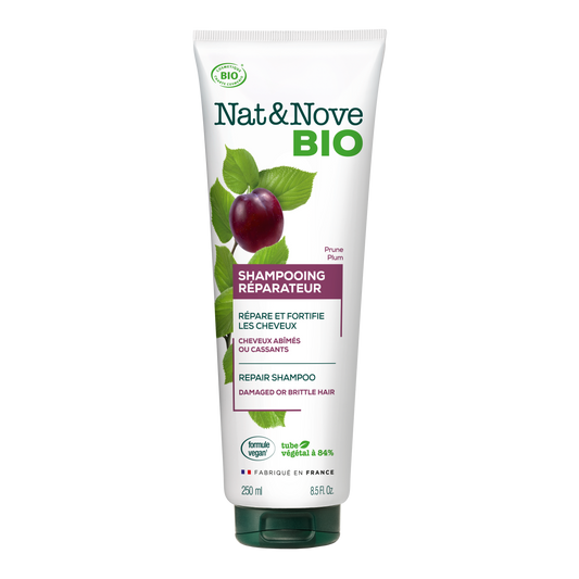 Nat & Nove Bio - Damaged or Brittle Hair Shampoo - Σαμπουάν με δαμάσκηνο για κατεστραμμένα ή εύθραυστα μαλλιά