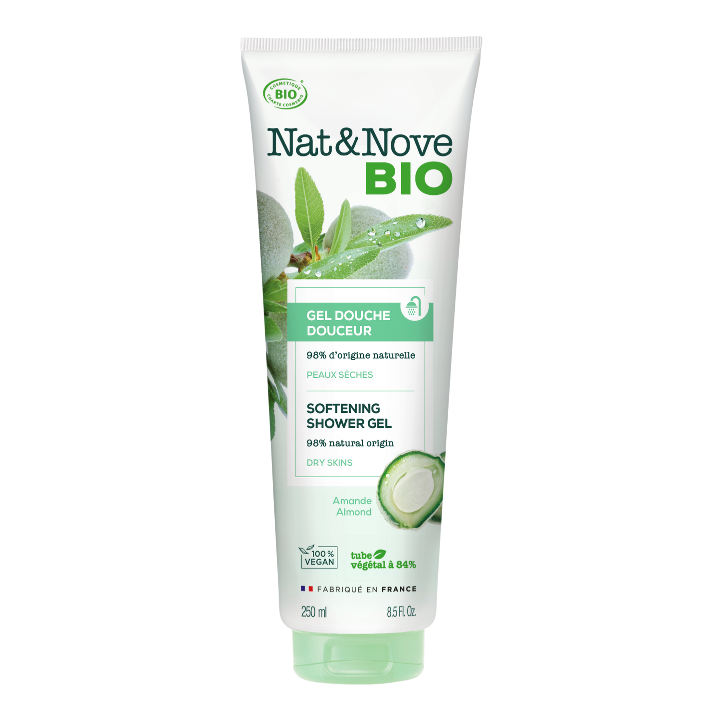 Nat & Nove Bio - Softening Shower Gel with Almond - Αφρόλουτρο απαλότητας με αμύγδαλο