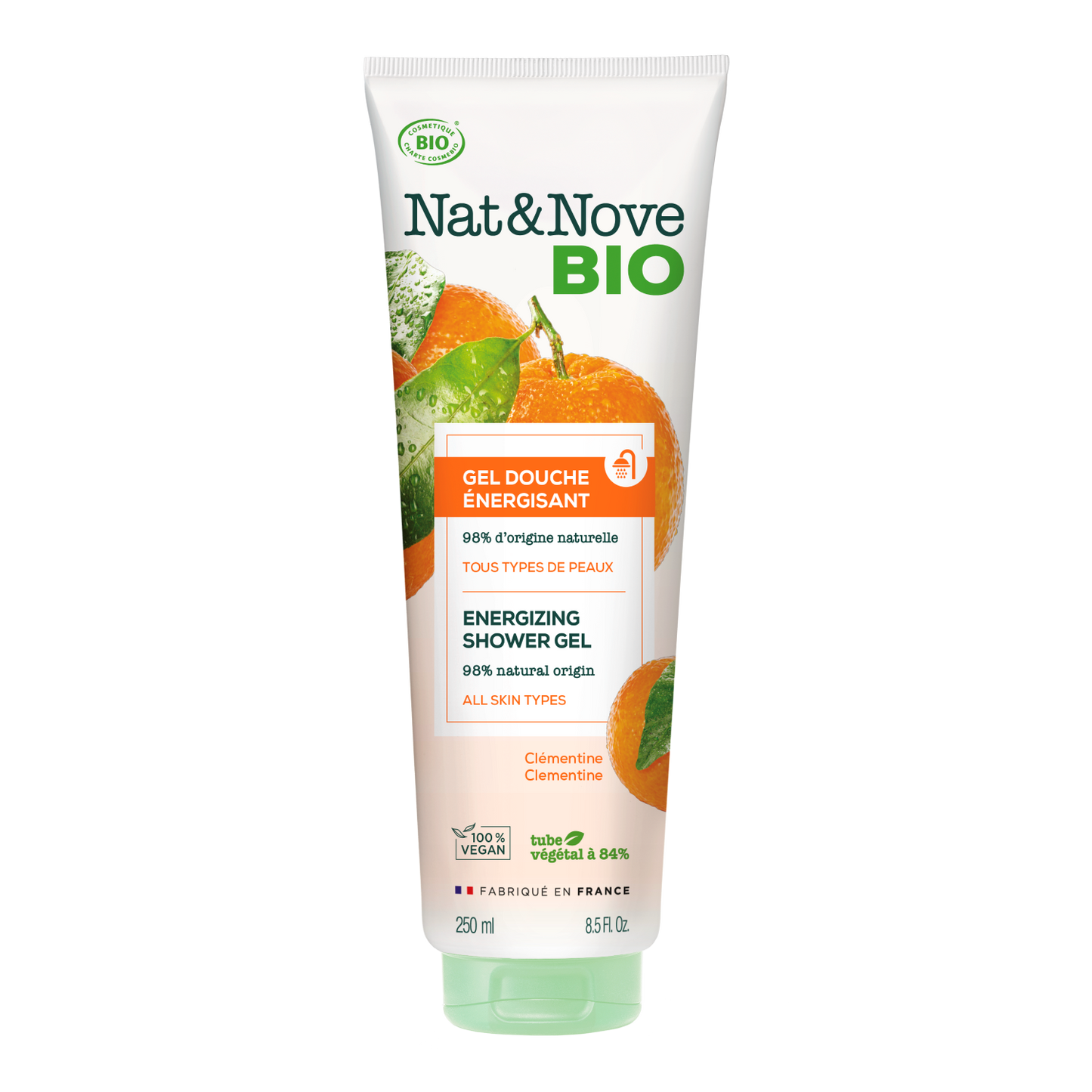 Nat & Nove Bio - Energizing Shower Gel with Clementine - Αφρόλουτρο ενέργειας με μανταρίνι