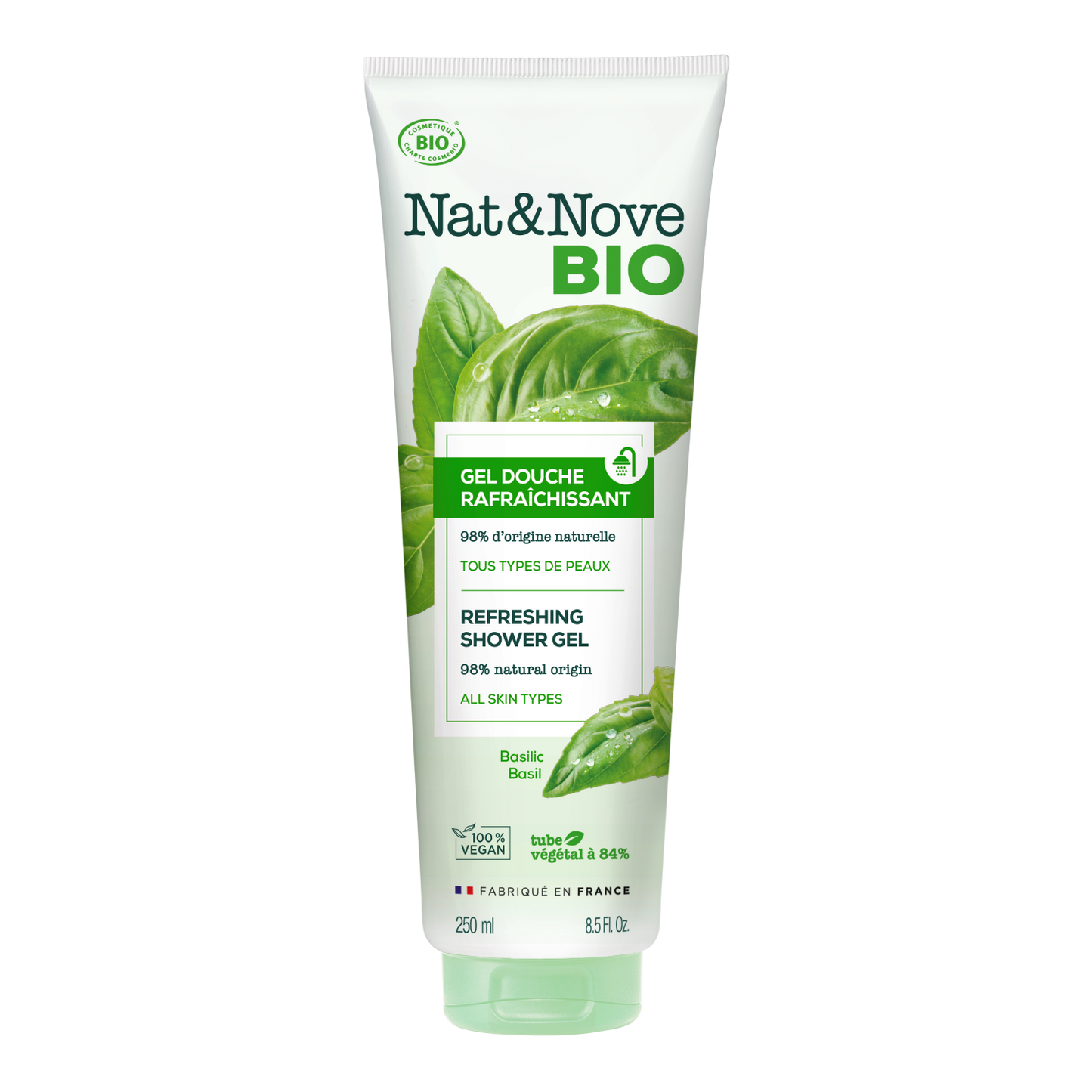 Nat & Nove Bio - Refreshing Shower Gel with Basil - Αφρόλουτρο αναζωογόνησης με βασιλικό