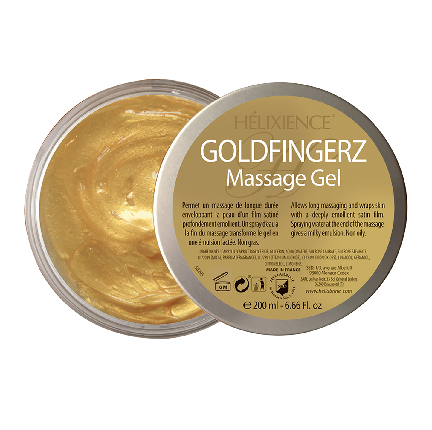 Heliabrine Helixience Goldfingerz Massage Gel Τζέλ αντιγήρανσης για μασάζ σε πρόσωπο και σώμα