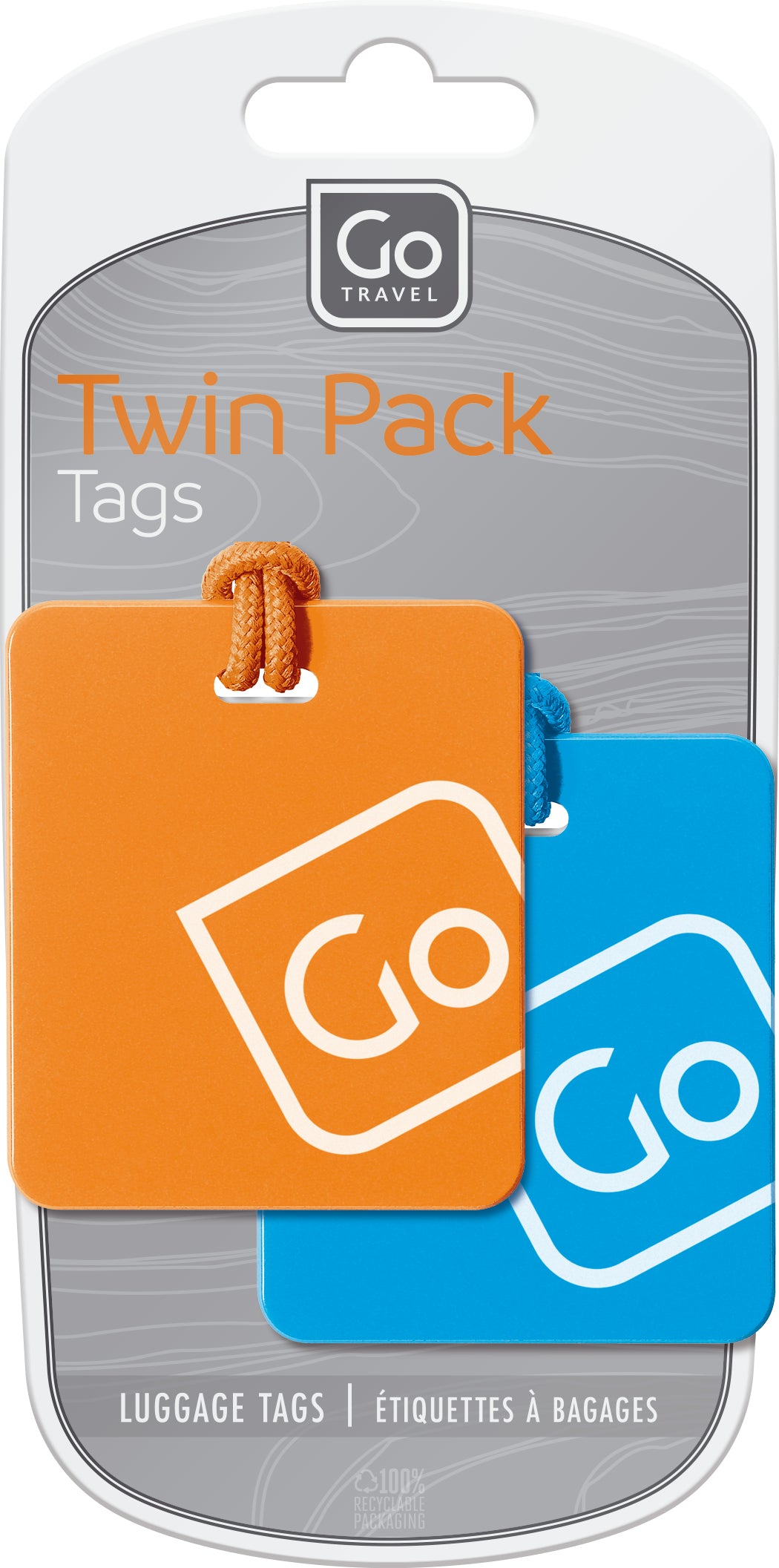 Go Travel Luggage Tags Twin Pack (Blue/Orange)