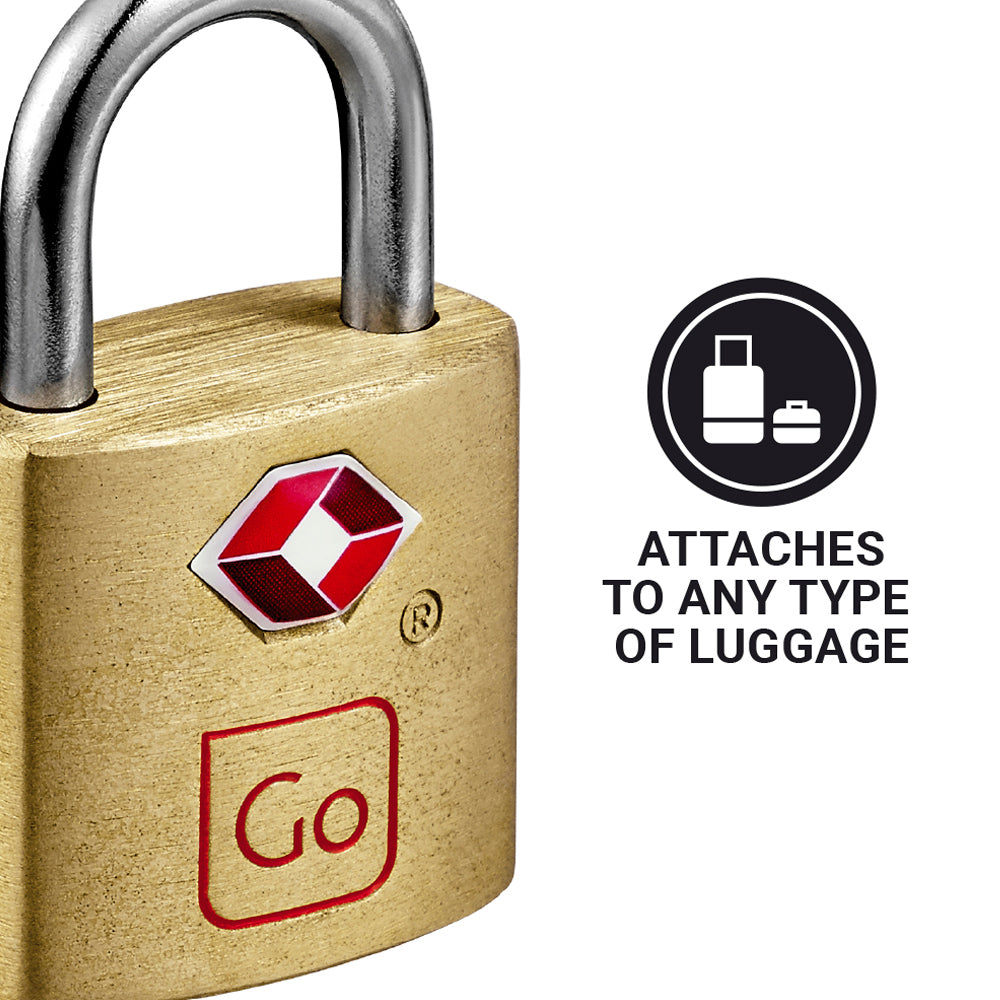Go Travel Classic Brass Key Twin Padlocks TSA