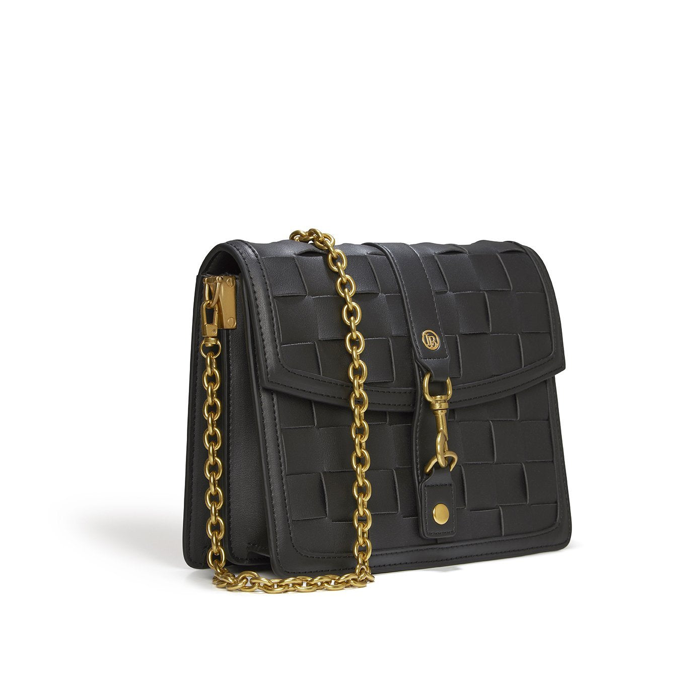 Daisy Black Crossbody Weave bag with 2 straps