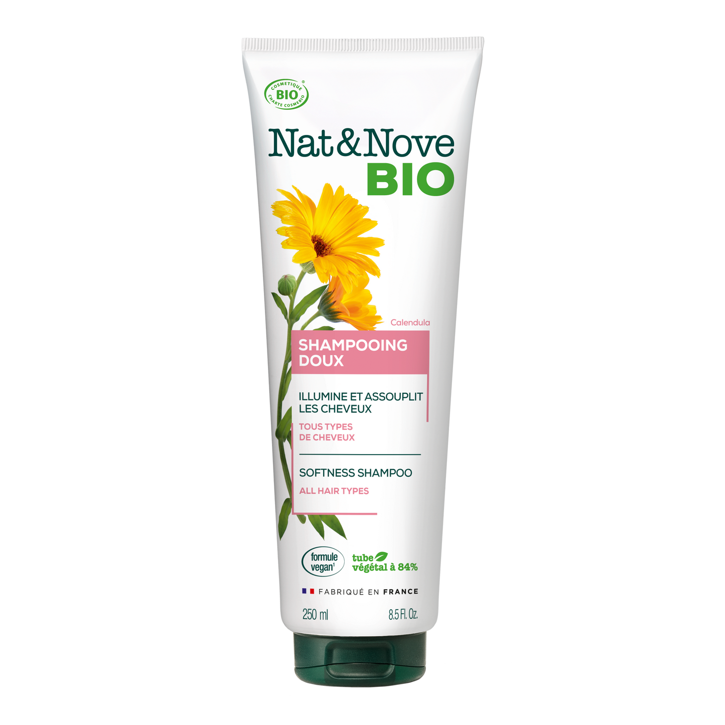 Nat & Nove Bio - All Hair Types Softness Shampoo with Calendula - Σαμπουάν απαλότητας με καλέντουλα για κάθε τύπο μαλλιών