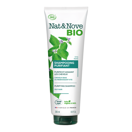Nat & Nove Bio - Purifying Shampoo with Nettle - Σαμπουάν για βαθύ καθαρισμό με τσουκνίδα για λιπαρά μαλλιά